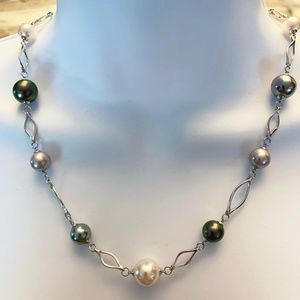 Majorica multi shades of iridescent pearls and 925 silver. Beautiful. NWT